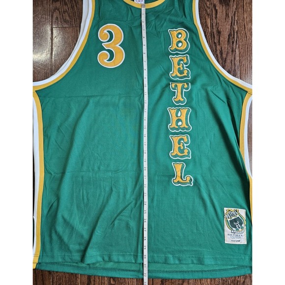 Reebok ALLEN IVERSON #3 Bethel Bruins High School Jersey Size 2XL Green RBK - Picture 7 of 11